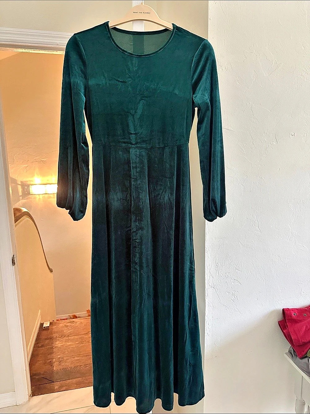 Green Long Sleeve Maxi Dress Like New
